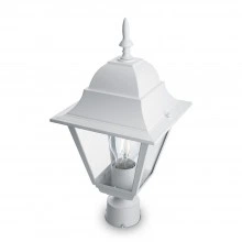 Светильник садово-парковый FERON 4103/PL4103 четырехгранный на столб 60W E27 230V, белый 11017