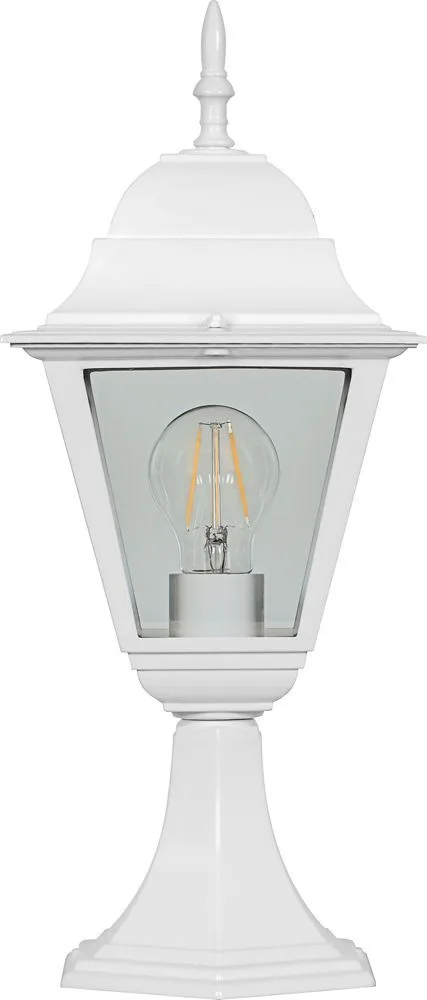 FERON Светильник садово-парковый 4104/PL4104 четырехгранный на постамент 60W E27 230V, белый 11019 FERON Светильник садово-парковый 4104/PL4104 четырехгранный на постамент 60W E27 230V, белый 11019