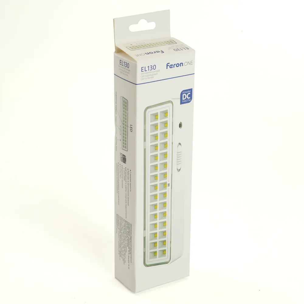 FERON Светильник аккумуляторный Feron.One, 30LED DC, белый, EL130 артикул 48987 FERON Светильник аккумуляторный Feron.One, 30LED DC, белый, EL130 артикул 48987