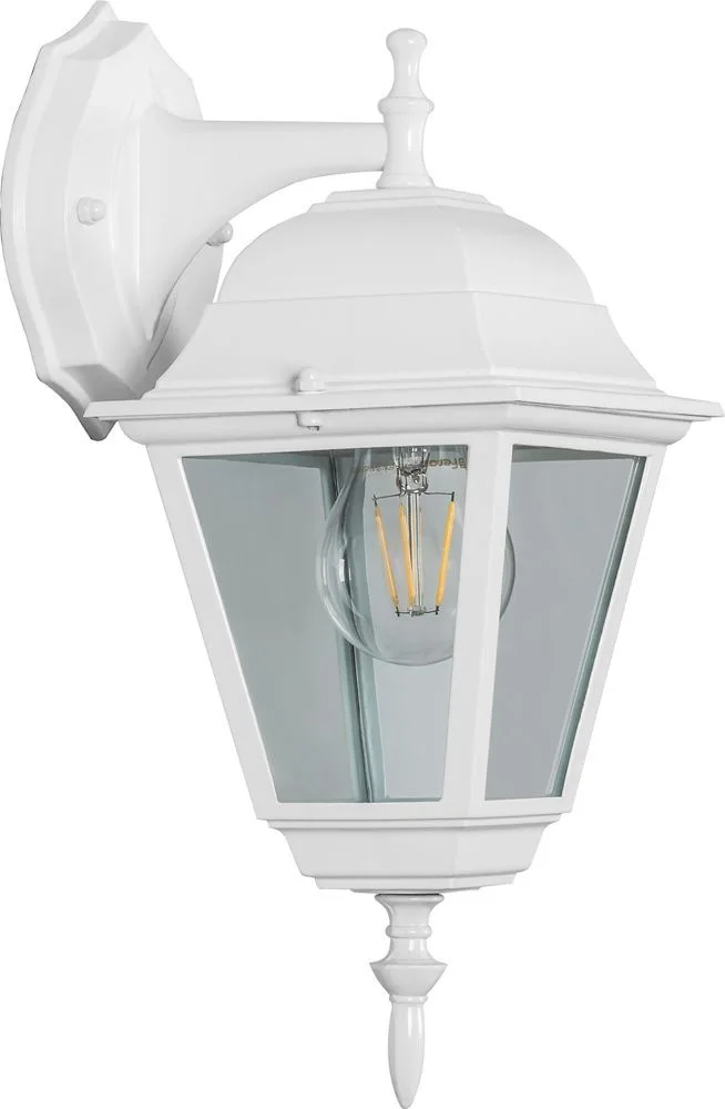 Светильник садово-парковый FERON 4202/PL4202 четырехгранный на стену вниз 100W E27 230V, белый 11025