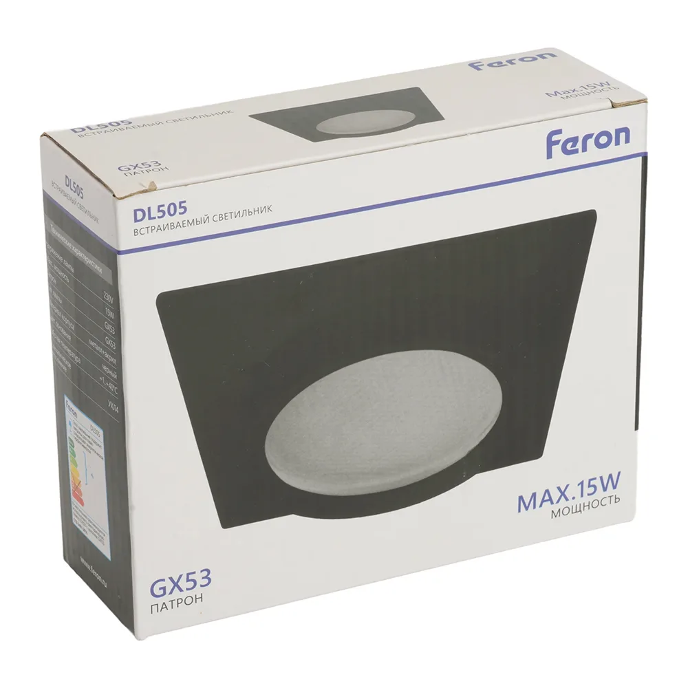 FERON Светильник встраиваемый DL505 потолочный GX53 черный квадрат IP44 51104 FERON Светильник встраиваемый DL505 потолочный GX53 черный квадрат IP44 51104