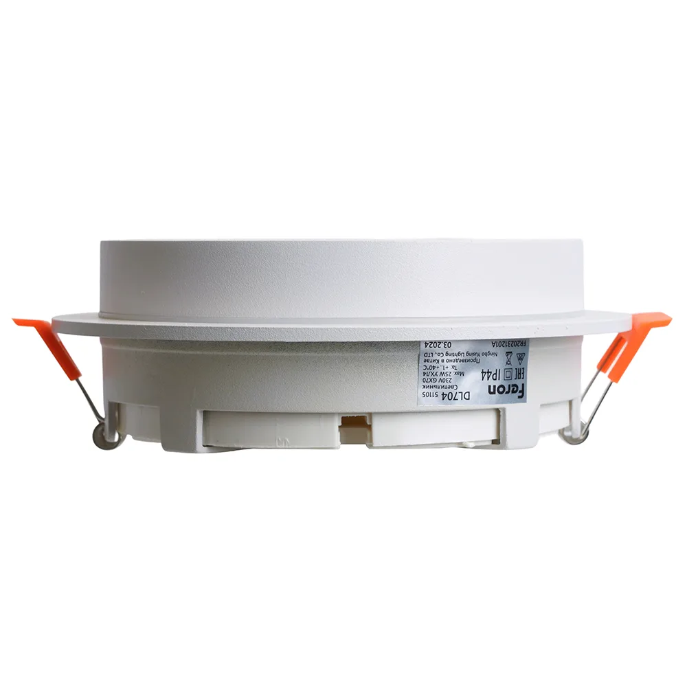 FERON Светильник встраиваемый DL704 потолочный GX70 белый круг IP44 51105 FERON Светильник встраиваемый DL704 потолочный GX70 белый круг IP44 51105