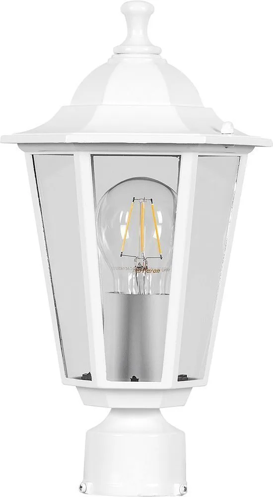 Светильник садово-парковый FERON 6203 шестигранный на столб 100W E27 230V, белый 11067