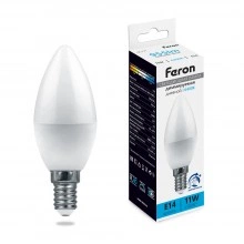 Лампа светодиодная диммируемая FERON LB-771 Свеча E14 11W 230V 6400K 51057