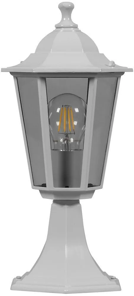 FERON Светильник садово-парковый 6204 шестигранный на постамент 100W E27 230V, белый 11069 FERON Светильник садово-парковый 6204 шестигранный на постамент 100W E27 230V, белый 11069