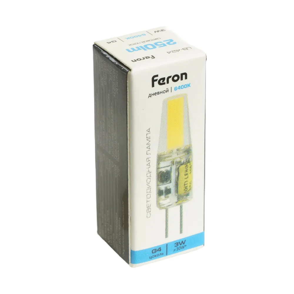 FERON Лампа светодиодная LB-424 G4 3W 12V 6400K 51172 FERON Лампа светодиодная LB-424 G4 3W 12V 6400K 51172