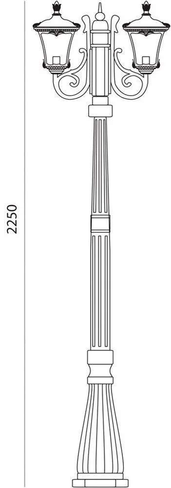 FERON Светильник садово-парковый 70032M столб четырехгранный 2*100W E27 230V, черное золото 11259 FERON Светильник садово-парковый 70032M столб четырехгранный 2*100W E27 230V, черное золото 11259