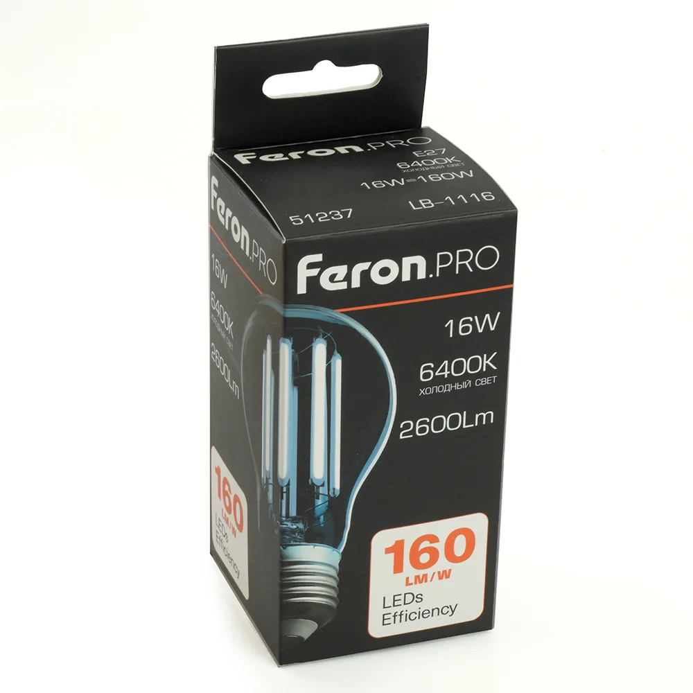 FERON Лампа светодиодная Feron.PRO LB-1116 Шар E27 2560LM 16W 175-265V 2700K 51235 FERON Лампа светодиодная Feron.PRO LB-1116 Шар E27 2560LM 16W 175-265V 2700K 51235