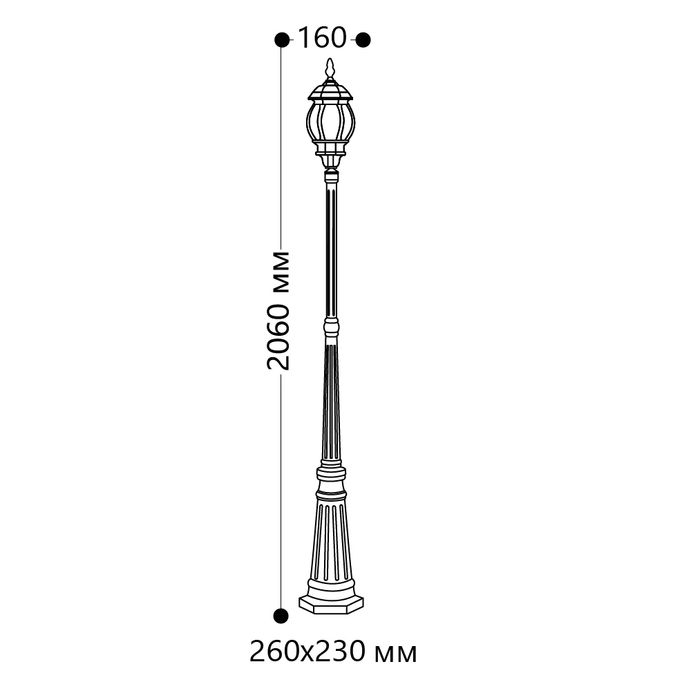 FERON Светильник садово-парковый 8111/PL8111 столб 100W E27 230V, черный 11212 FERON Светильник садово-парковый 8111/PL8111 столб 100W E27 230V, черный 11212