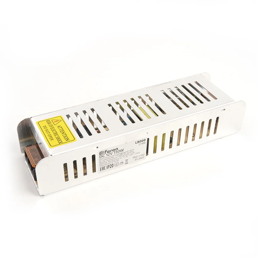 FERON Трансформатор электронный для светодиодной ленты 150W 12V (драйвер), LB009 Артикул 21496 FERON Трансформатор электронный для светодиодной ленты 150W 12V (драйвер), LB009 Артикул 21496