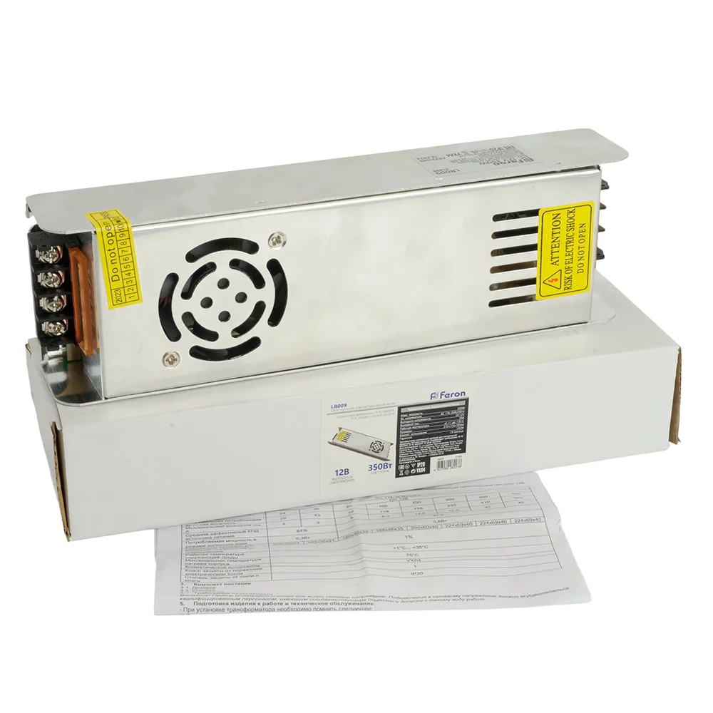 FERON Трансформатор электронный для светодиодной ленты 350W 12V (драйвер), LB009 Артикул 21499 FERON Трансформатор электронный для светодиодной ленты 350W 12V (драйвер), LB009 Артикул 21499