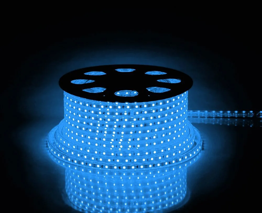 Cветодиодная LED лента FERON LS707, 30SMD(5050)/м 7.2Вт/м  50м IP65 220V синий