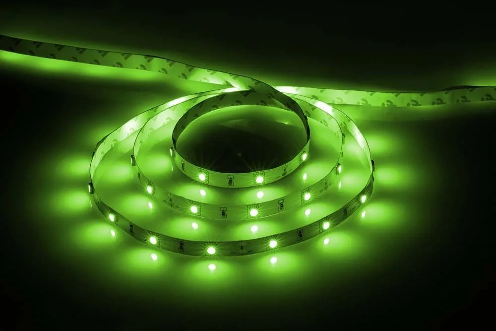 Cветодиодная LED лента FERON LS606, 30SMD(5050)/м 7.2Вт/м  5м IP20 12V зеленый Артикул 27757
