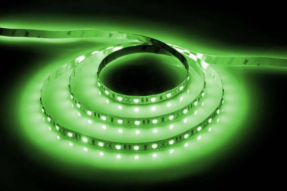 Лента светодиодная, 60SMD(5050)/м 14.4Вт/м 12V 5м зеленый на белом, LS606 Артикул 27761
