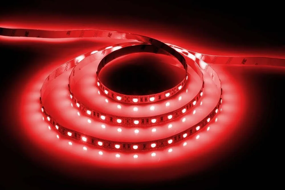 Лента светодиодная, 60SMD(5050)/m 14.4W/m 12V 5m красный на белом, LS606 Артикул 27762