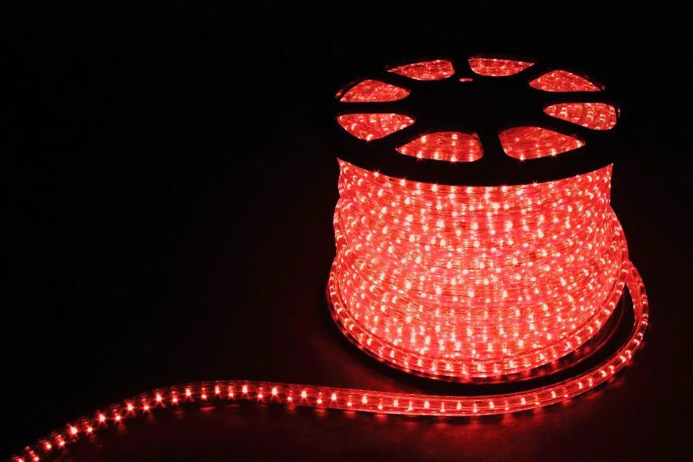 Дюралайт светодиодный FERON LED-F3W 3-х жильный , красный 2,88Вт/м 72LED/м 50м 220V  артикул 26067