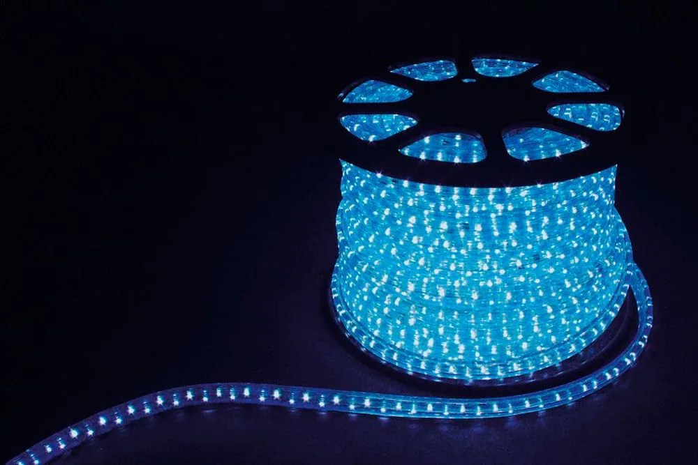 Дюралайт светодиодный FERON LED-F3W 3-х жильный, синий, 2,88Вт/м 72LED/м 50м 220V  артикул 26071