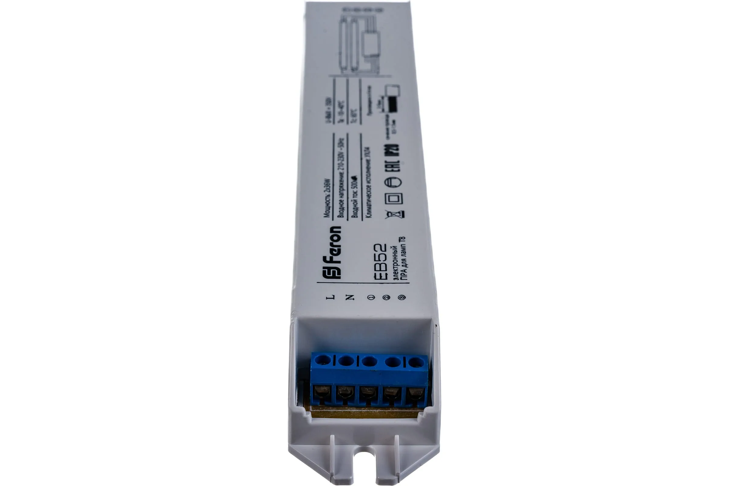 FERON Аппарат пускорегулирующий электронный (балласт), 2*36W T8/G13 230V, EB52 FERON Аппарат пускорегулирующий электронный (балласт), 2*36W T8/G13 230V, EB52