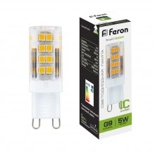 Лампа светодиодная FERON LB-432 G9 5W 175-265V 4000K 25770