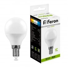 Лампа светодиодная FERON LB-550 Шарик E14 9W 175-265V 4000K 25802