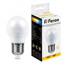 Лампа светодиодная FERON LB-550 Шарик E27 9W 175-265V 2700K 25804