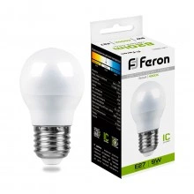Лампа светодиодная FERON LB-550 Шарик E27 9W 175-265V 4000K 25805