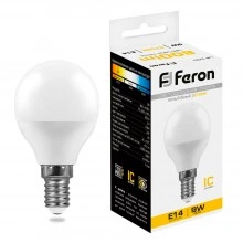 Лампа светодиодная FERON LB-550 Шарик E14 9W 175-265V 2700K 25801