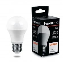 Лампа светодиодная FERON.PRO LB-1007 Шар E27 7W 175-265V 2700K 38023