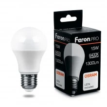 Лампа светодиодная FERON.PRO LB-1015 Шар E27 15W 175-265V 6400K 38037