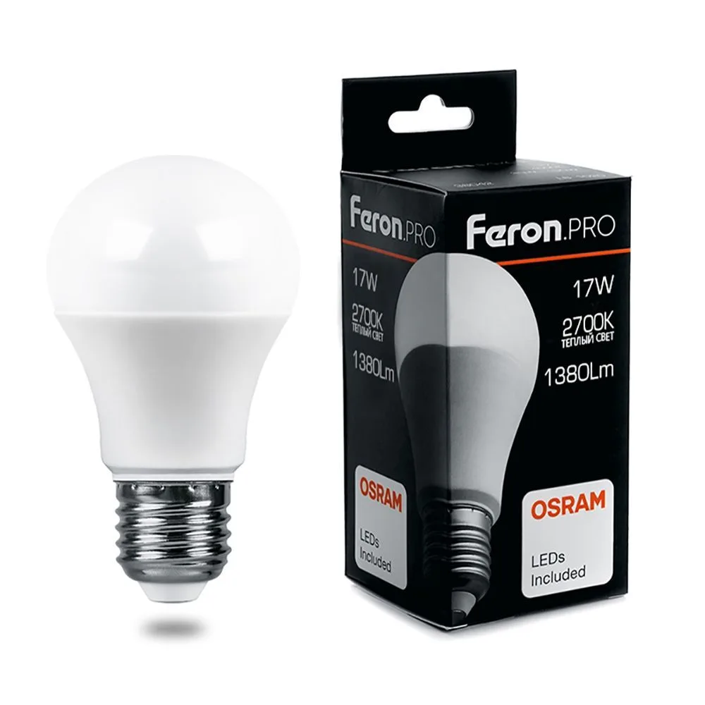 Лампа светодиодная FERON.PRO LB-1017 Шар E27 17W 175-265V 2700K 38038