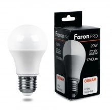 Лампа светодиодная FERON.PRO LB-1020 Шар E27 20W 175-265V 2700K 38041