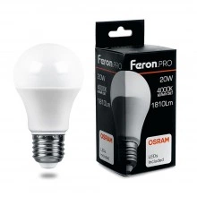 Лампа светодиодная FERON.PRO LB-1020 Шар E27 20W 175-265V 4000K 38042
