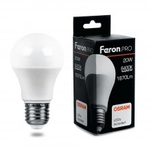 Лампа светодиодная FERON.PRO LB-1020 Шар E27 20W 175-265V 6400K 38043