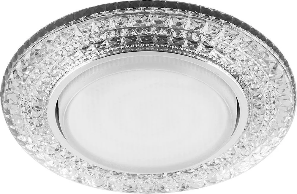 Светильник встраиваемый с белой LED подсветкой FERON CD4020 потолочный GX53 без лампы прозрачный 41293