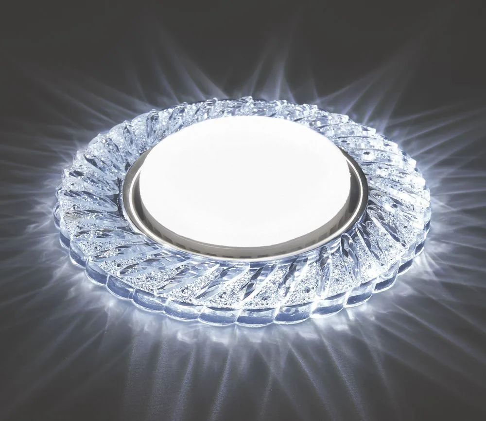 FERON Светильник встраиваемый с белой LED подсветкой CD4021 потолочный GX53 без лампы прозрачный 41294 FERON Светильник встраиваемый с белой LED подсветкой CD4021 потолочный GX53 без лампы прозрачный 41294