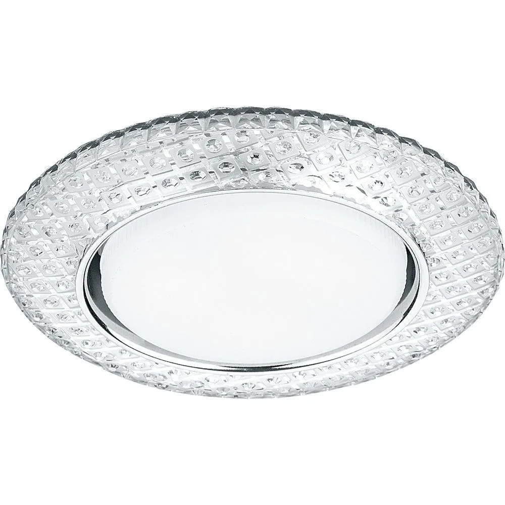 FERON Светильник встраиваемый с белой LED подсветкой CD4042 потолочный GX53 без лампы, прозрачный, хром 41304 FERON Светильник встраиваемый с белой LED подсветкой CD4042 потолочный GX53 без лампы, прозрачный, хром 41304