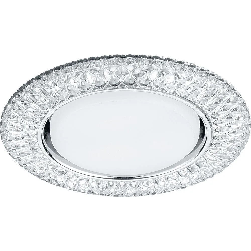 FERON Светильник встраиваемый с белой LED подсветкой CD4043 потолочный GX53 без лампы, прозрачный, хром 41305 FERON Светильник встраиваемый с белой LED подсветкой CD4043 потолочный GX53 без лампы, прозрачный, хром 41305