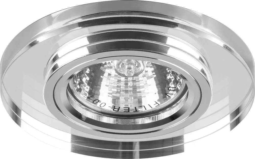 Светильник встраиваемый с белой LED подсветкой FERON 8060-2 потолочный MR16 G5.3 серебристый