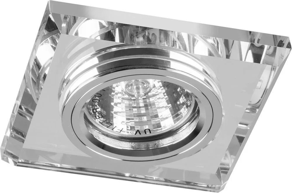 Светильник встраиваемый с белой LED подсветкой FERON 8150-2 потолочный MR16 G5.3 серебристый