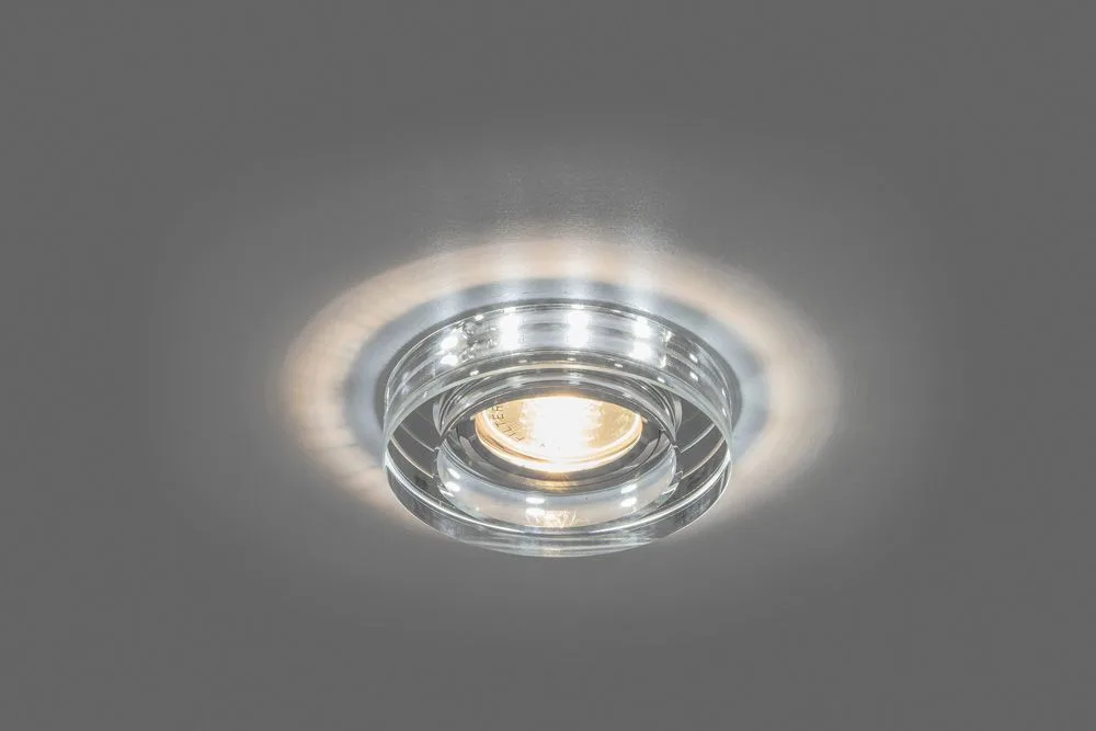 FERON Светильник встраиваемый с белой LED подсветкой 8080-2 потолочный MR16 G5.3 серебристый FERON Светильник встраиваемый с белой LED подсветкой 8080-2 потолочный MR16 G5.3 серебристый