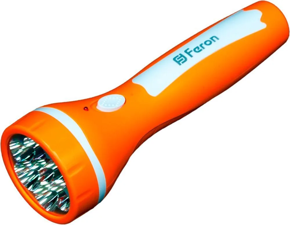 FERON Фонарь аккумуляторный ручной 7LED 0,6W со встроенной вилкой для зарядки, оранжевый, TL040 12955 FERON Фонарь аккумуляторный ручной 7LED 0,6W со встроенной вилкой для зарядки, оранжевый, TL040 12955