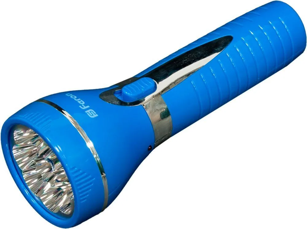 FERON Фонарь аккумуляторный ручной 9LED 0,6W со встроенной вилкой для зарядки, голубой, TL041 12956 FERON Фонарь аккумуляторный ручной 9LED 0,6W со встроенной вилкой для зарядки, голубой, TL041 12956