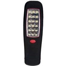 Фонарь с магнитным креплением 18+3LED 0.9W (3хАА в комплект не входят), IP42, 210×60×30mm, чёрный с красным, TL23 12961