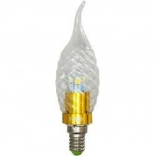 Лампа светодиодная, 6LED(3.5W) 230V E14 6400K золото, LB-78 25372