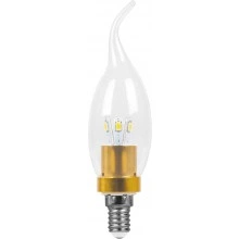 Лампа светодиодная, 6LED(3.5W) 230V E14 6400K золото, LB-71 25262
