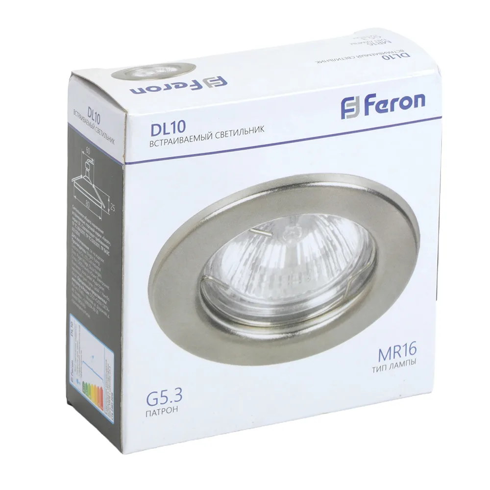 FERON Светильник встраиваемый DL10 потолочный MR16 G5.3 титан 15112 FERON Светильник встраиваемый DL10 потолочный MR16 G5.3 титан 15112