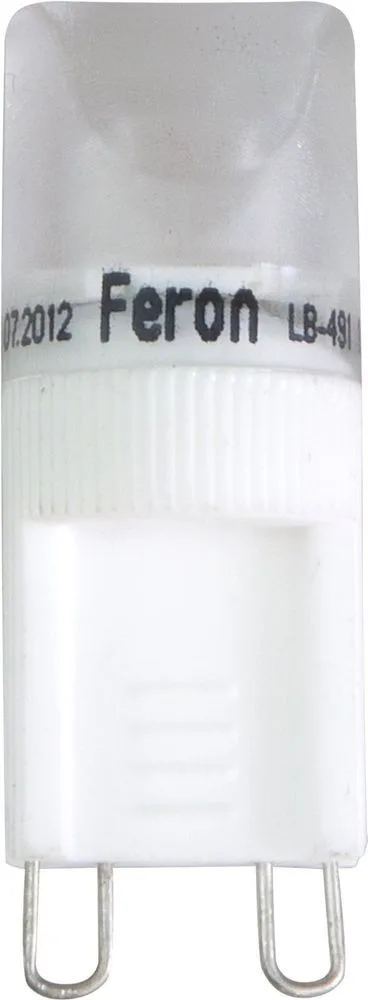 FERON Лампа светодиодная, 1LED(1W) 230V G9 4000K, LB-491 25215 FERON Лампа светодиодная, 1LED(1W) 230V G9 4000K, LB-491 25215