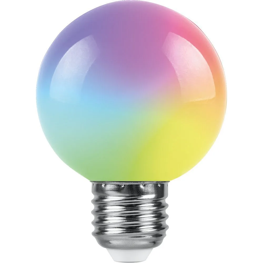 FERON Лампа светодиодная LB-371 Шар матовый E27 3W 230V RGB быстрая смена цвета 38127 FERON Лампа светодиодная LB-371 Шар матовый E27 3W 230V RGB быстрая смена цвета 38127
