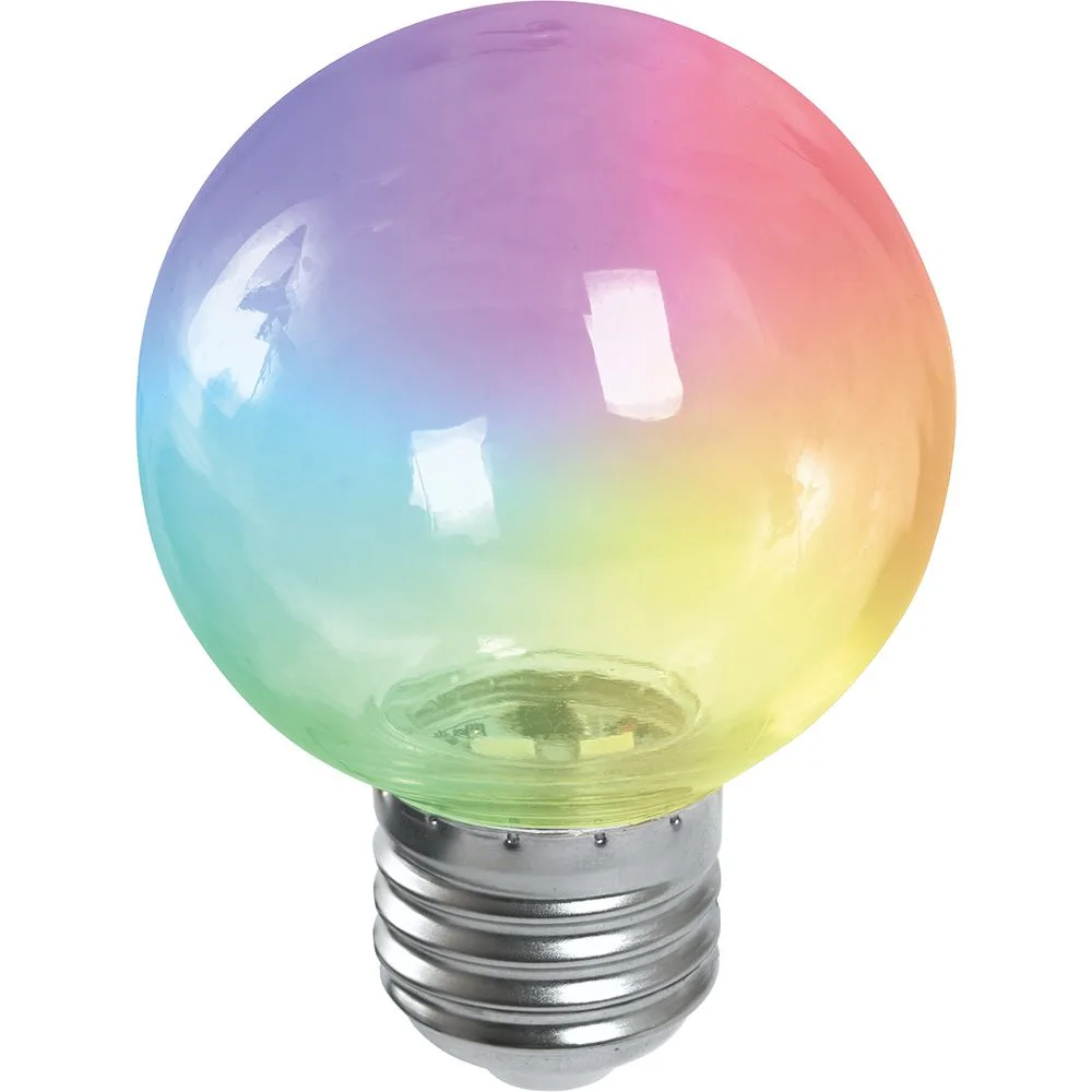 FERON Лампа светодиодная LB-371 Шар прозрачный E27 3W 230V RGB плавная смена цвета 38133 FERON Лампа светодиодная LB-371 Шар прозрачный E27 3W 230V RGB плавная смена цвета 38133