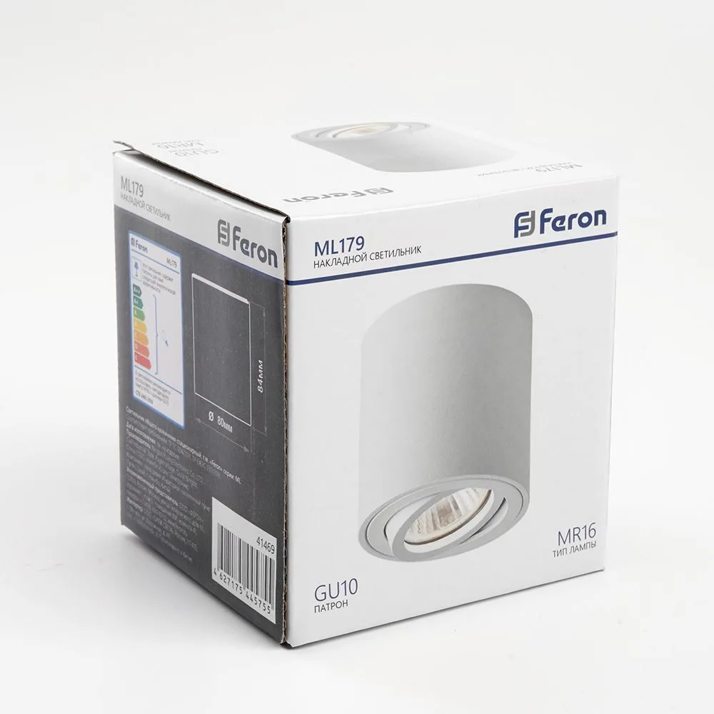 FERON Светильник потолочный ML179 MR16 GU10 35W 230V, белый 41469 FERON Светильник потолочный ML179 MR16 GU10 35W 230V, белый 41469
